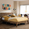Baxton Studio Loafey Solid Walnut Wood Window-Pane Style Full Size Platform Bed 125-6915